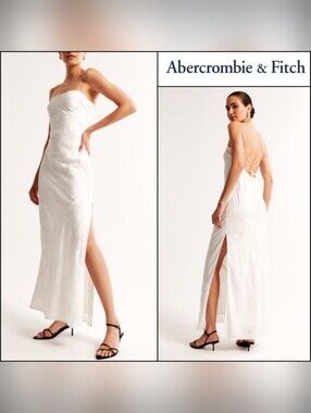 Abercrombie & Fitch Julia Satin Slip Dress Bride Bridal Shower Wedding Stagette